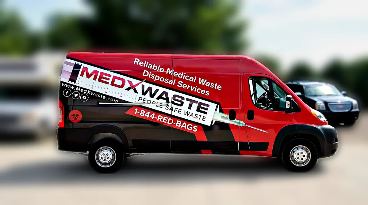 MedXWaste Ram ProMaster cargo van wrap by Chicago Fleet Wraps
