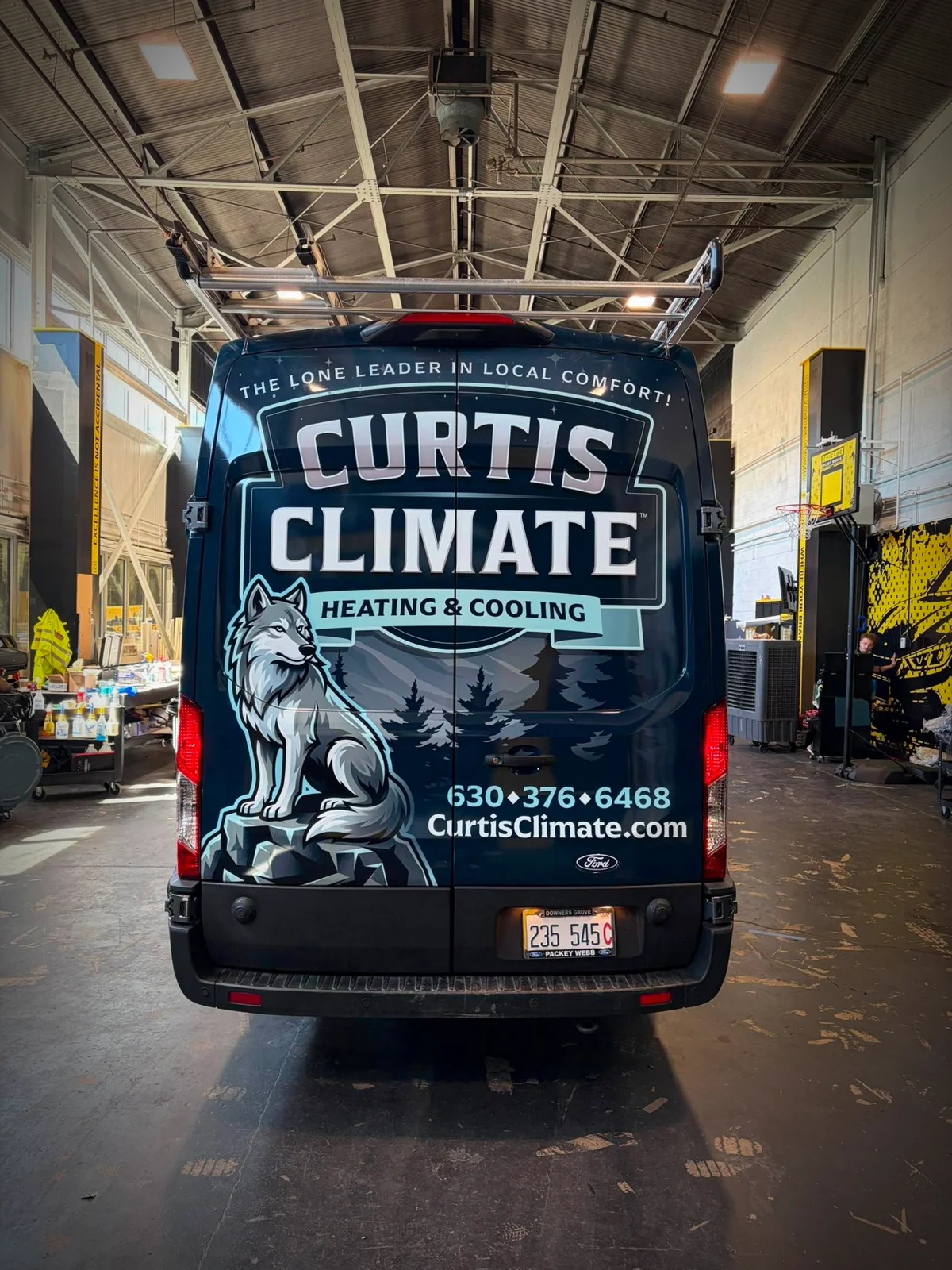 Curtis Climate Ford Transit van full color-change wrap by Chicago Fleet Wraps