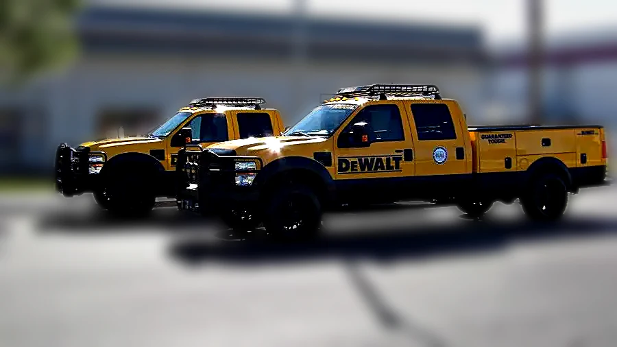 DeWalt fleet trucks wrapped