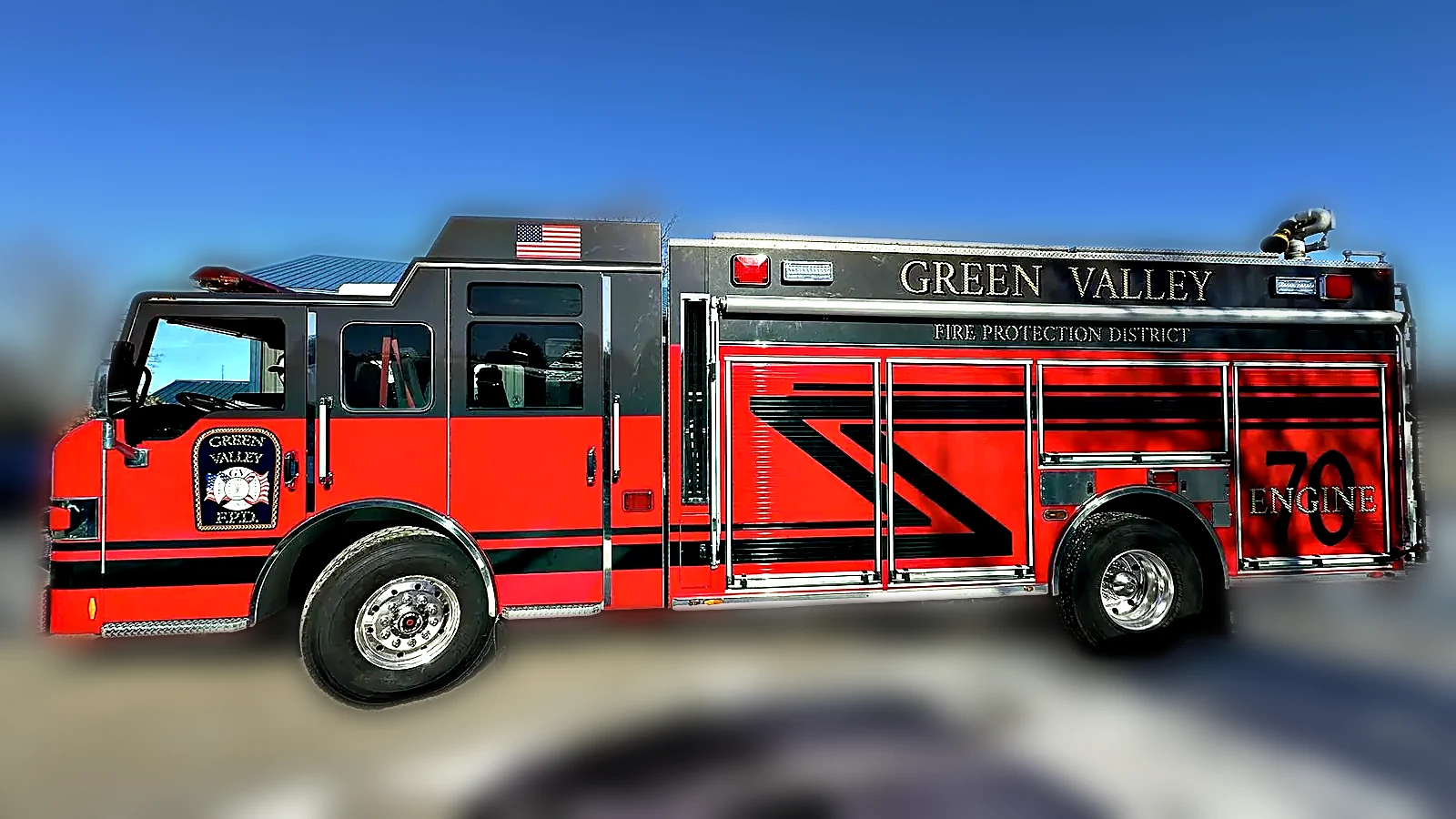 Completed red firetruck wrap by Chicago Fleet Wraps