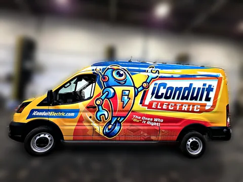 Iconduit Electric Electrical Sprinter van wrap by Chicago Fleet Wraps