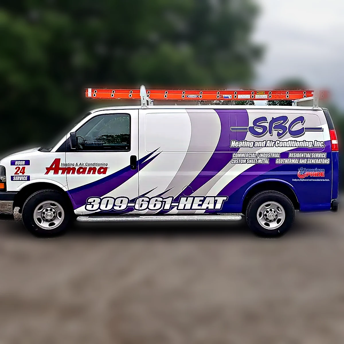 SBC HVAC · Service Van. Chicago Fleet Wraps