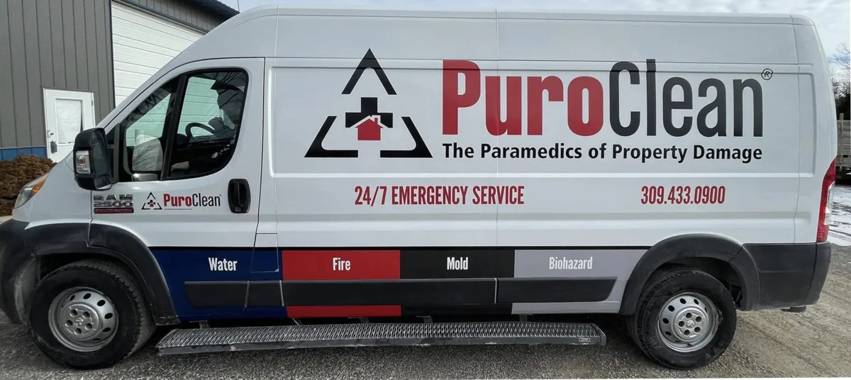 PuroClean ProMaster cargo van wrap by Chicago Fleet Wraps